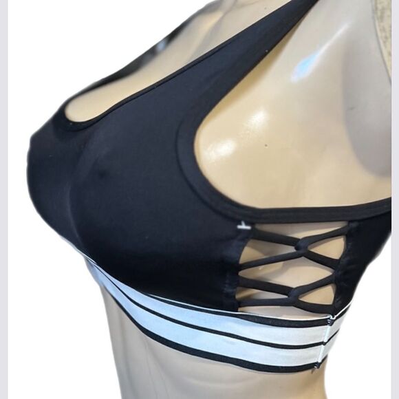 Victoria’s Secret pink ultimate sport yoga strappy unlined bralette bra black L - Picture 11 of 11